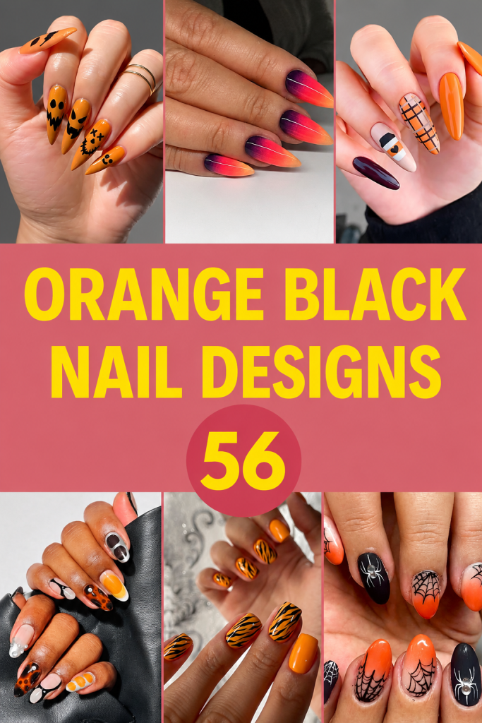 50+ Orange And Black Nail Designs To Celebrate Halloween