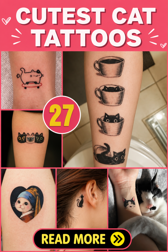 25+ Cute Cat Tattoos Every Cat Lover Will Adore