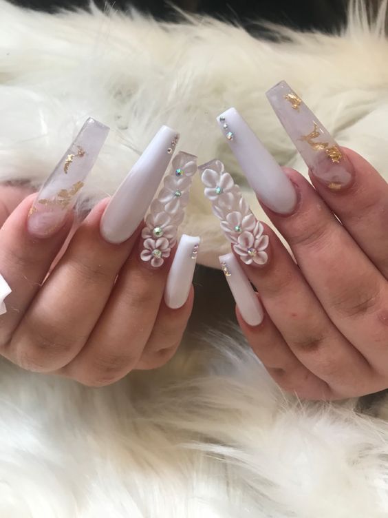3D Matte White Nail Ideas5