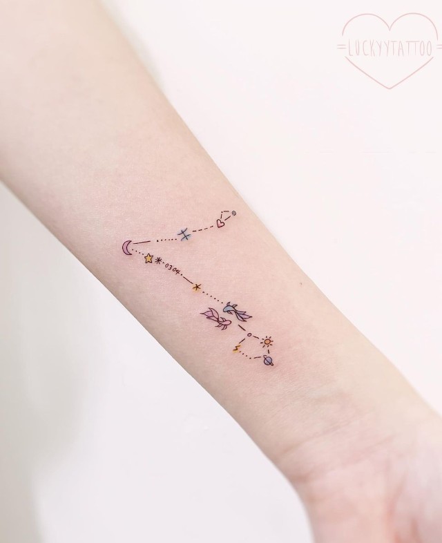  Absolute Minimal Pisces Symbol Tattoo