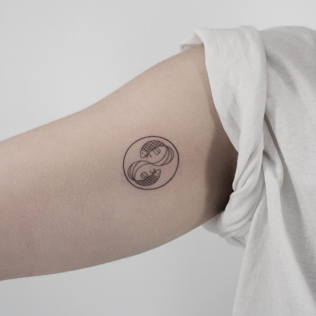  Absolute Minimal Pisces Symbol Tattoo