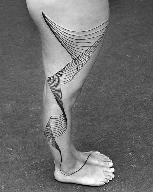 Abstract Woman Leg Tattoos
