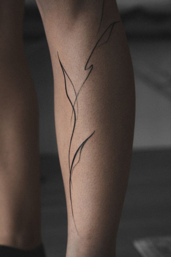 Abstract Woman Leg Tattoos
