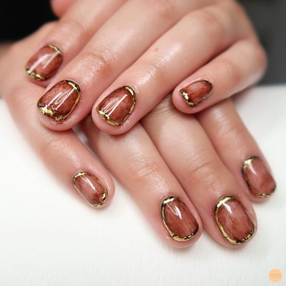 Amber Tone Nail Art1