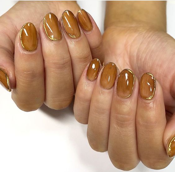 Amber Tone Nail Art2