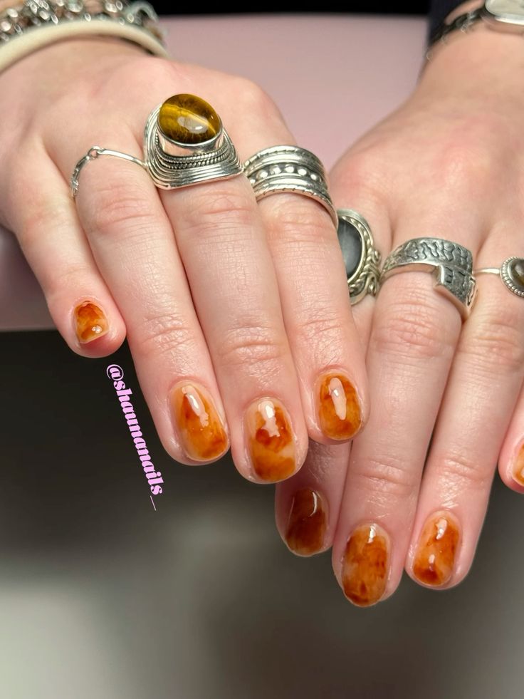 Amber Tone Nail Art7