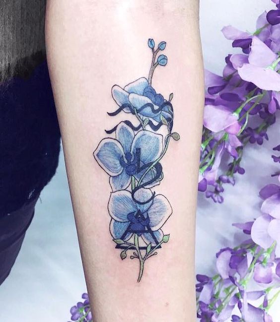 Aquarius Zodiac Flower Tattoos
