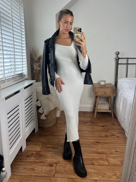 Autumn Knit Dress Outfits