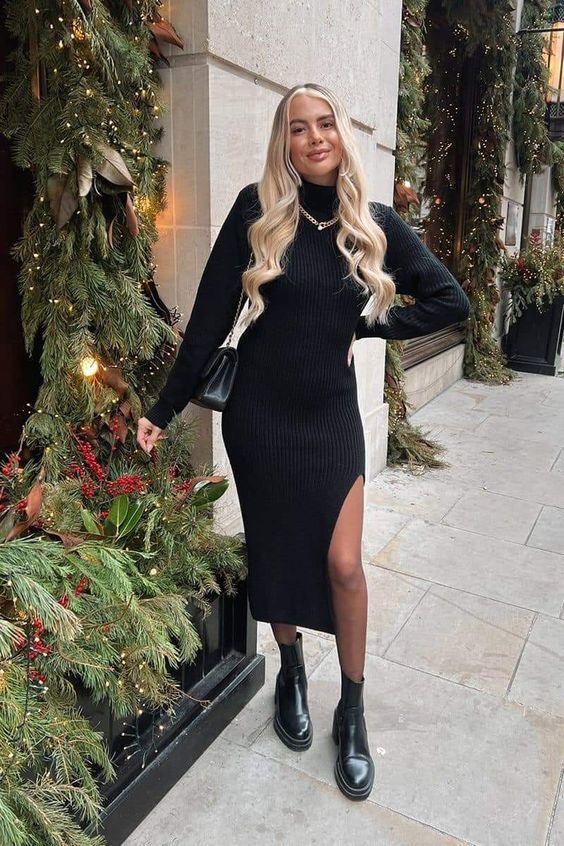 Autumn Knit Dress Outfits
