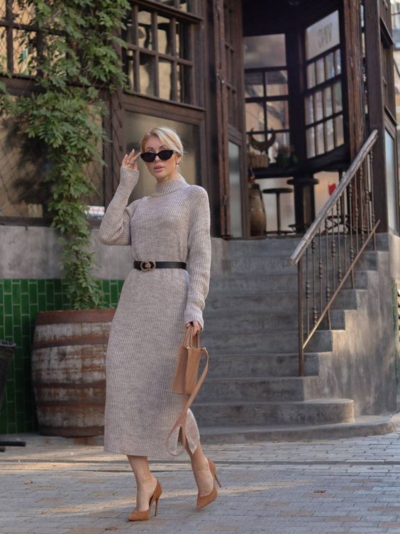 Autumn Knit Dress Outfits