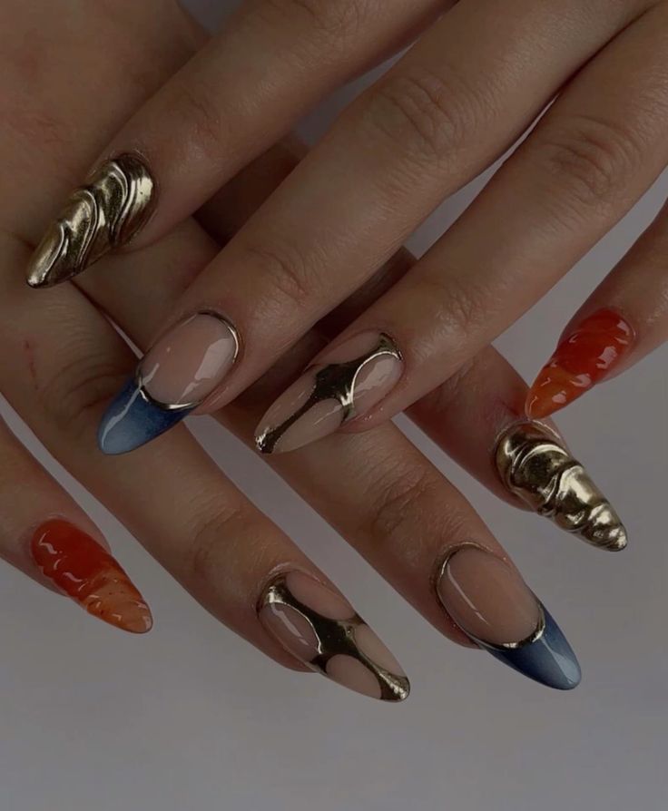 Autumn Mismatched Manicure