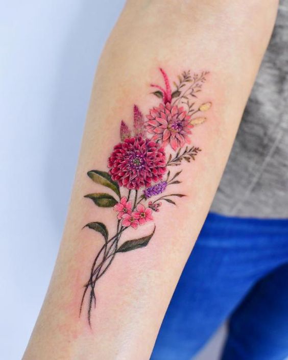 Autumn Symbol Flower Tattoos
