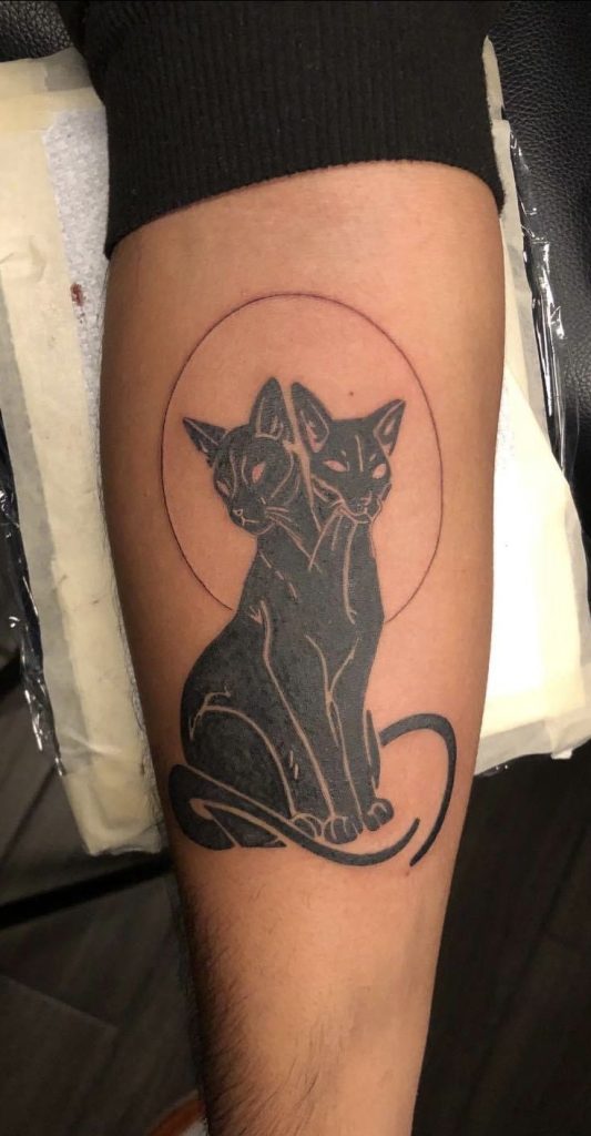 Beautiful Gemini Cat Tattoo