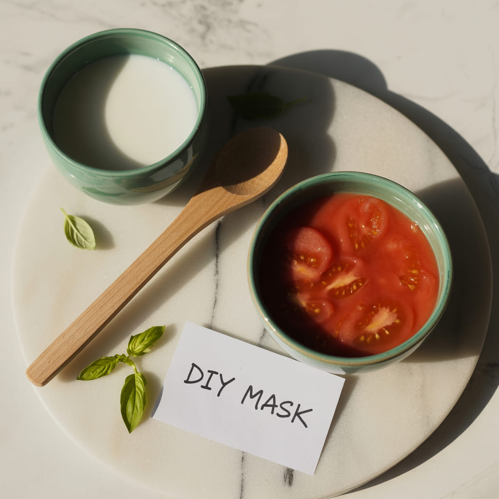 Brighten Skin Overnight with Milk and Tomato Juice