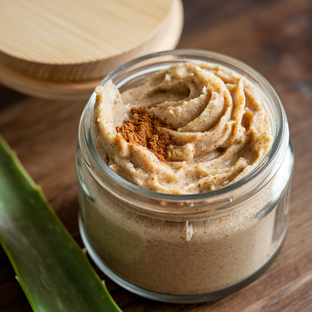 Brightening Cinnamon and Aloe Vera Scrub