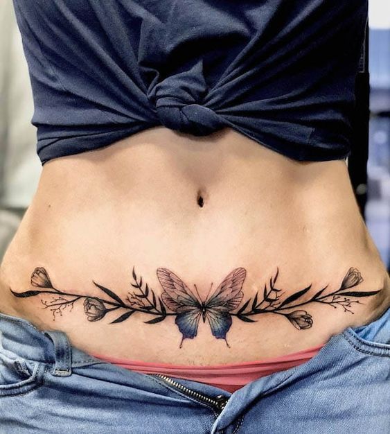 Butterfly Tattoos On Waist