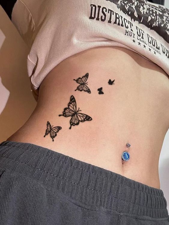 Butterfly Tattoos On Waist