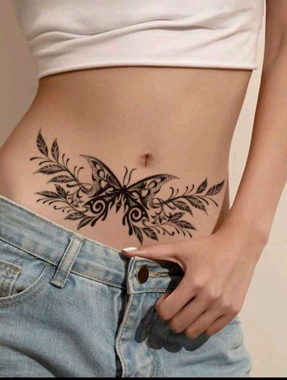 Butterfly Tattoos On Waist
