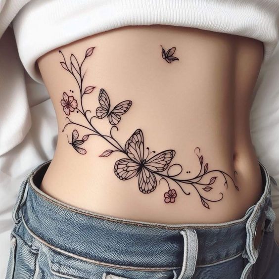 Butterfly Tattoos On Waist