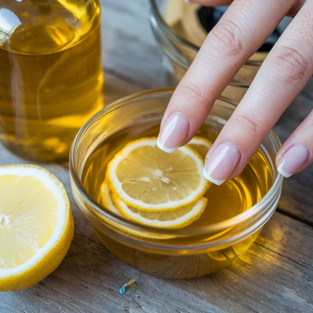Castor Oil and Lemon Juice Nail Soak