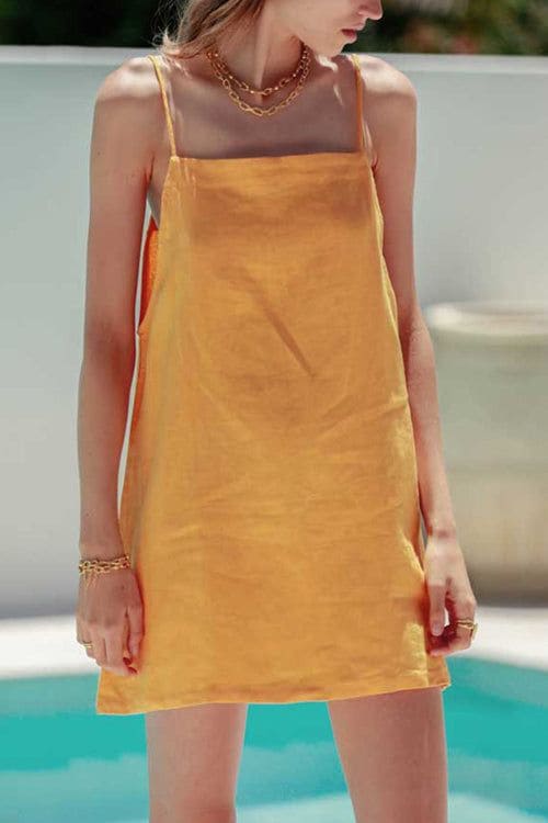 Casual Linen Mini Dress