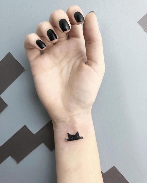  Cat Peeking Tattoos