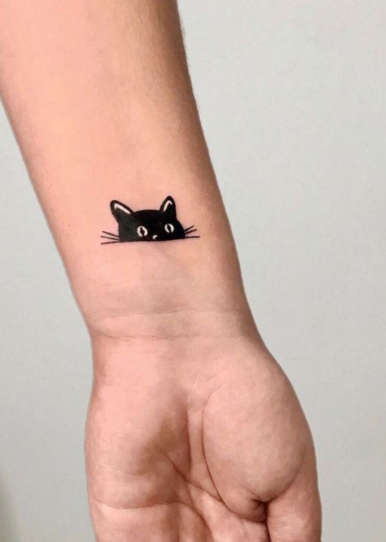  Cat Peeking Tattoos