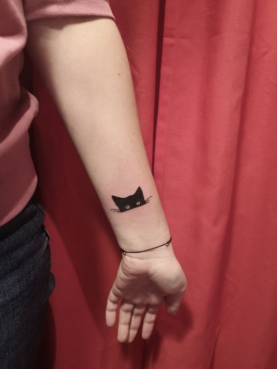  Cat Peeking Tattoos
