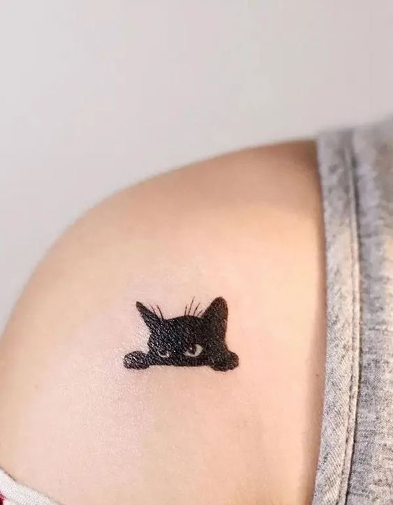  Cat Peeking Tattoos