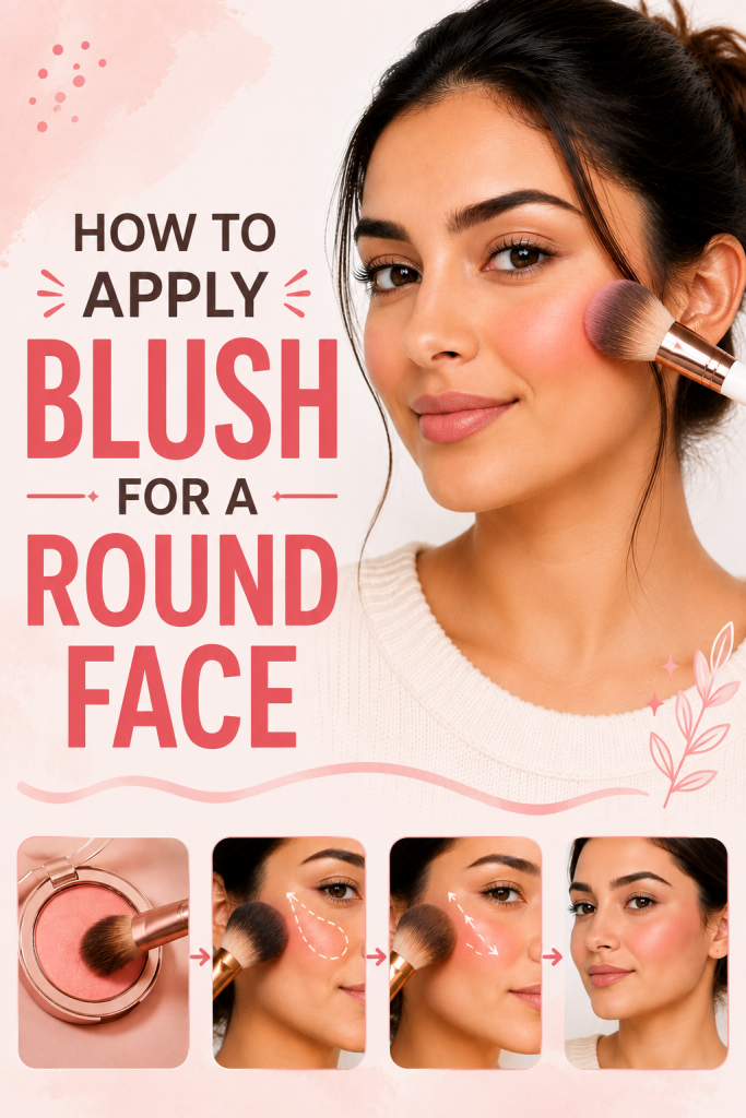 Apply Blush For A Round Face