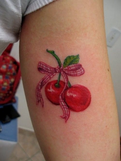 Cherry Bow Tattoo Designs