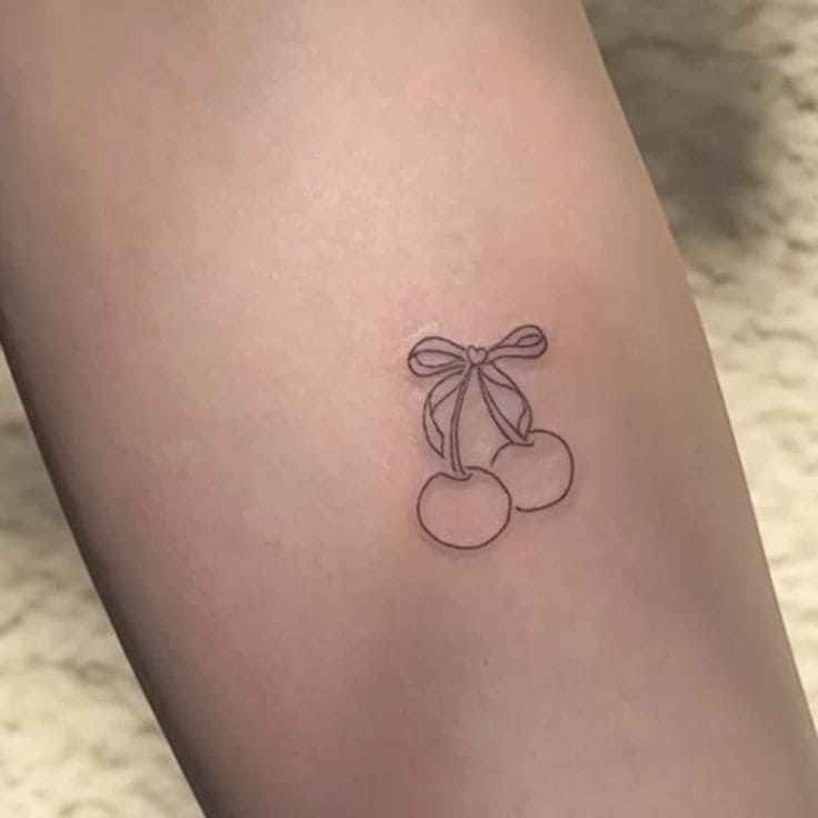 Cherry Bow Tattoo Designs