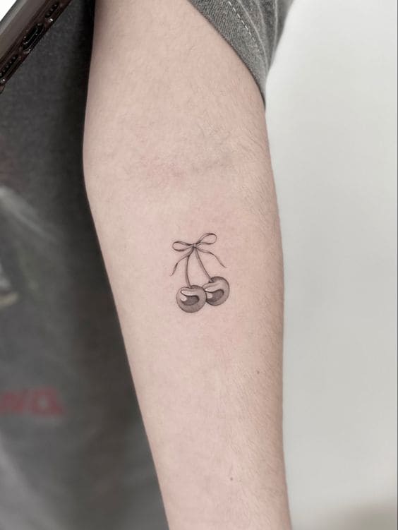 Cherry Bow Tattoo Designs