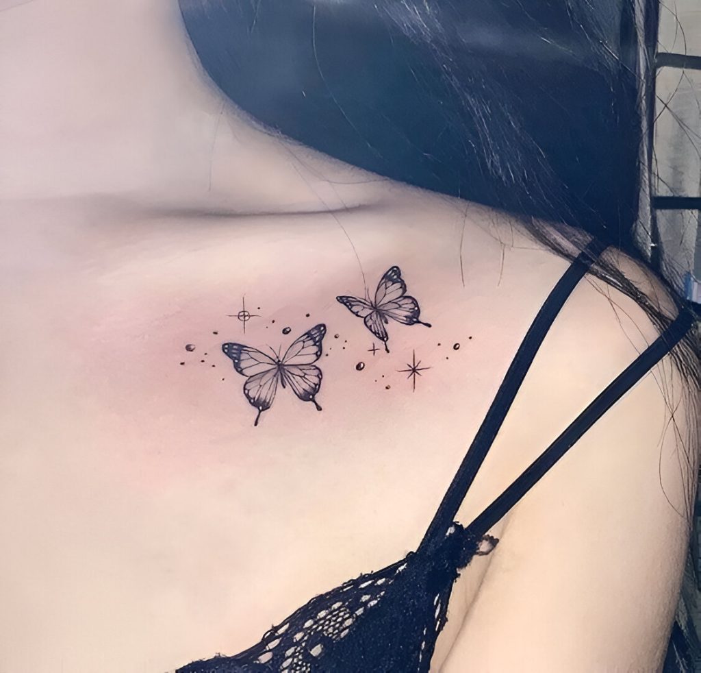 Collarbone Butterfly Tattoos