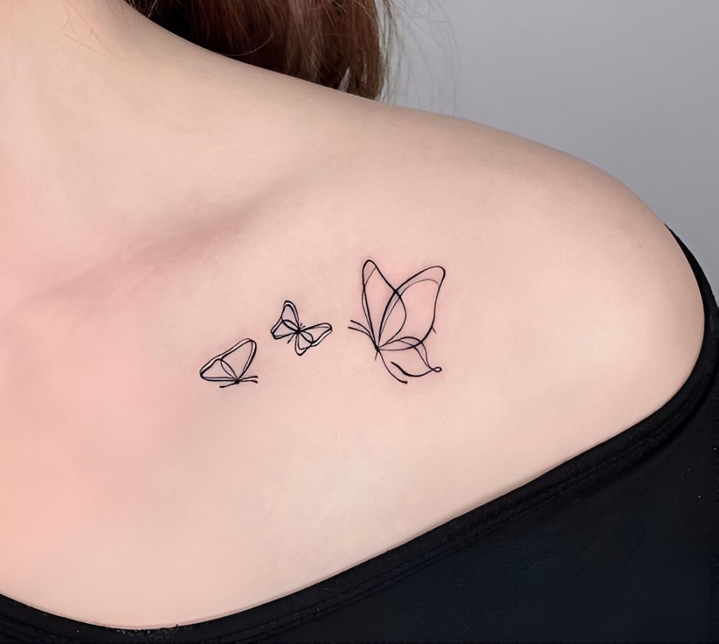 Collarbone Butterfly Tattoos