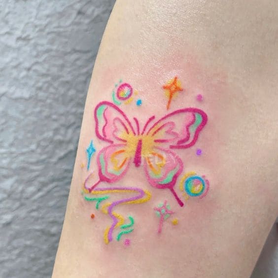 Color Lined Animal Tattoo Ideas