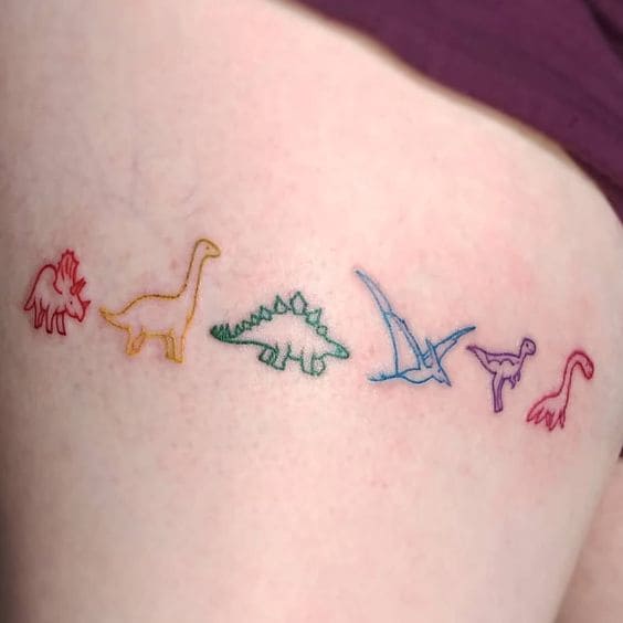 Color Lined Animal Tattoo Ideas