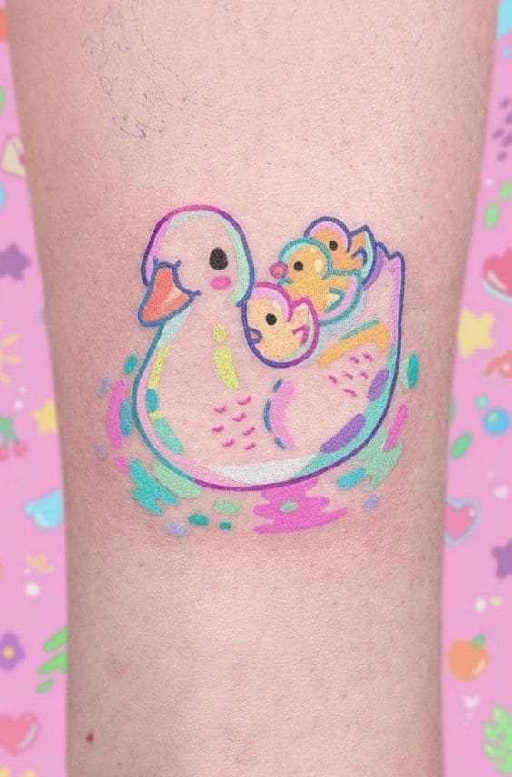 Color Lined Animal Tattoo Ideas