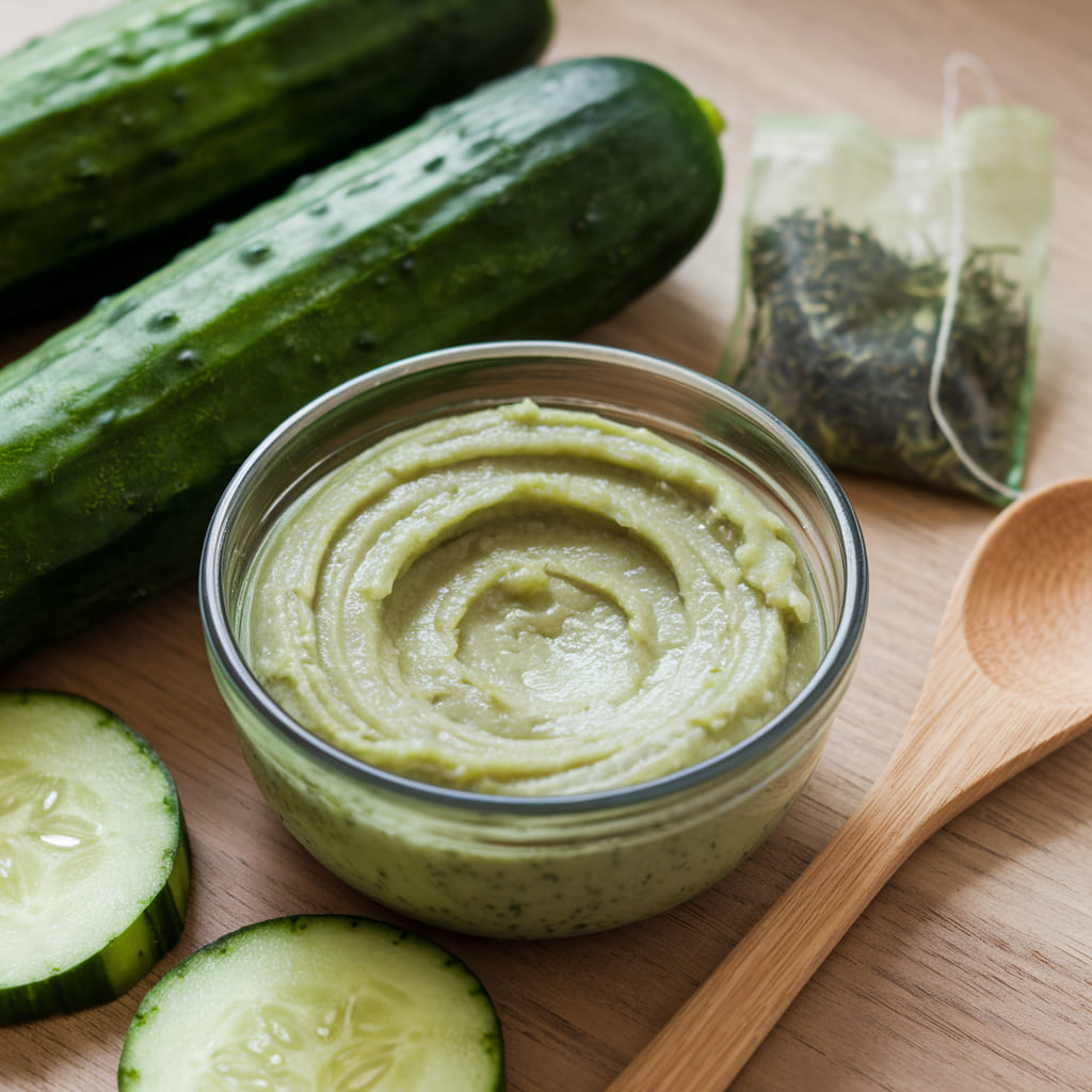Cooling Castor Oil and Cucumber Eye Mask