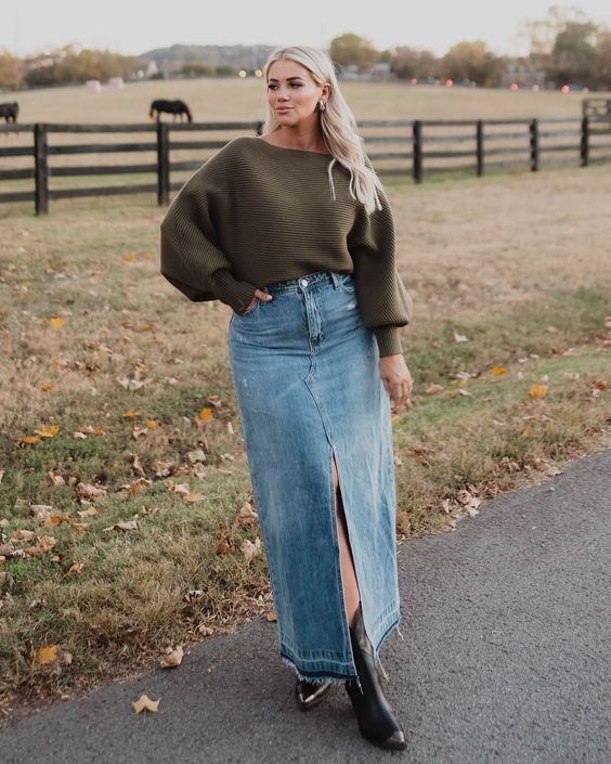 Cozy Sweater With Long Skirt