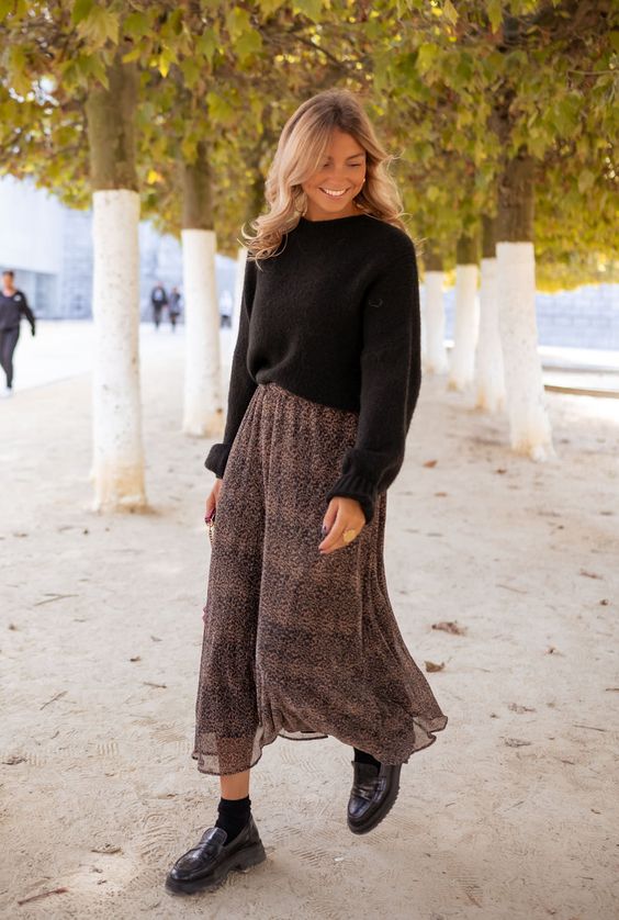 Cozy Sweater With Long Skirt