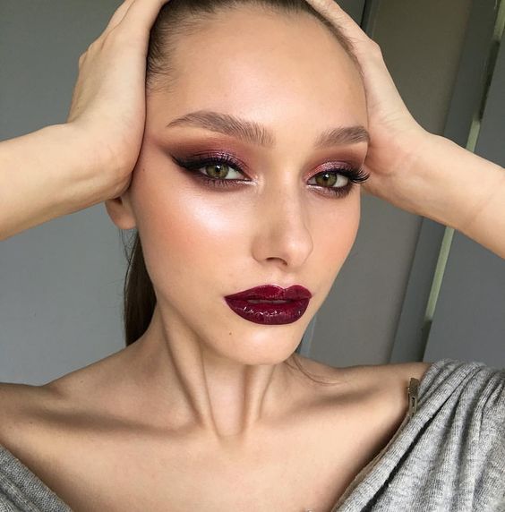 Cranberry Red Makeup