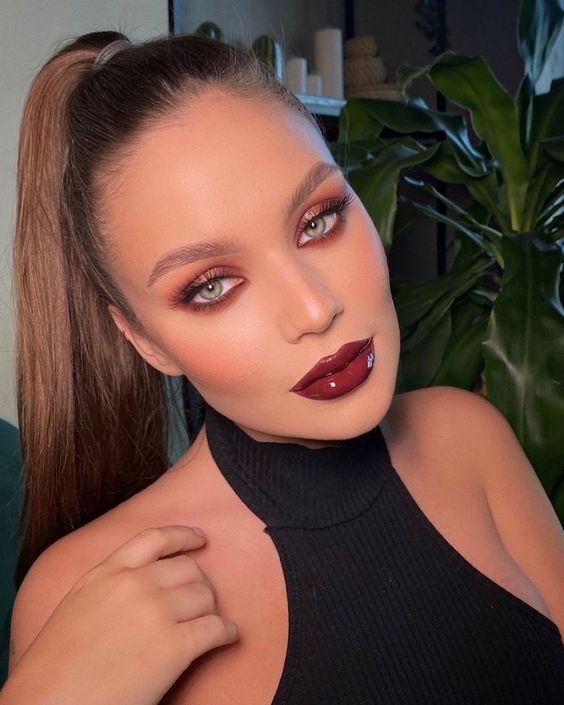 Cranberry Red Makeup