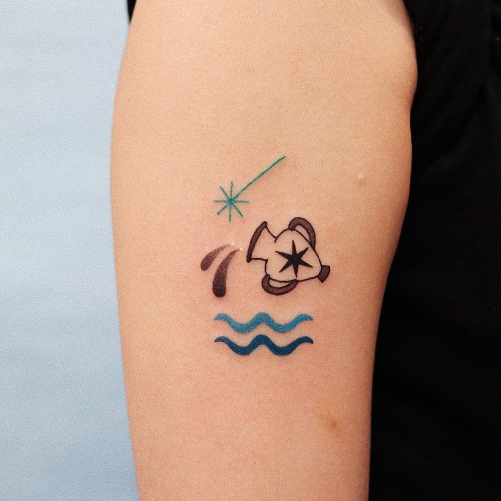 Cute Little Aquarius Tattoo Ideas