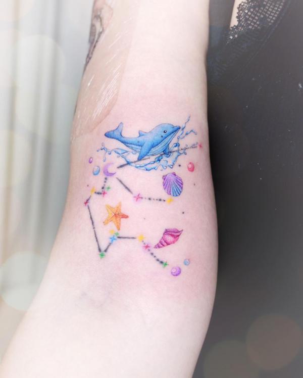 Cute Little Aquarius Tattoo Ideas