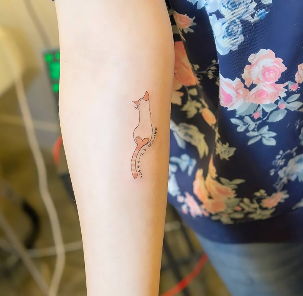 Cute Mini Cat Tattoo