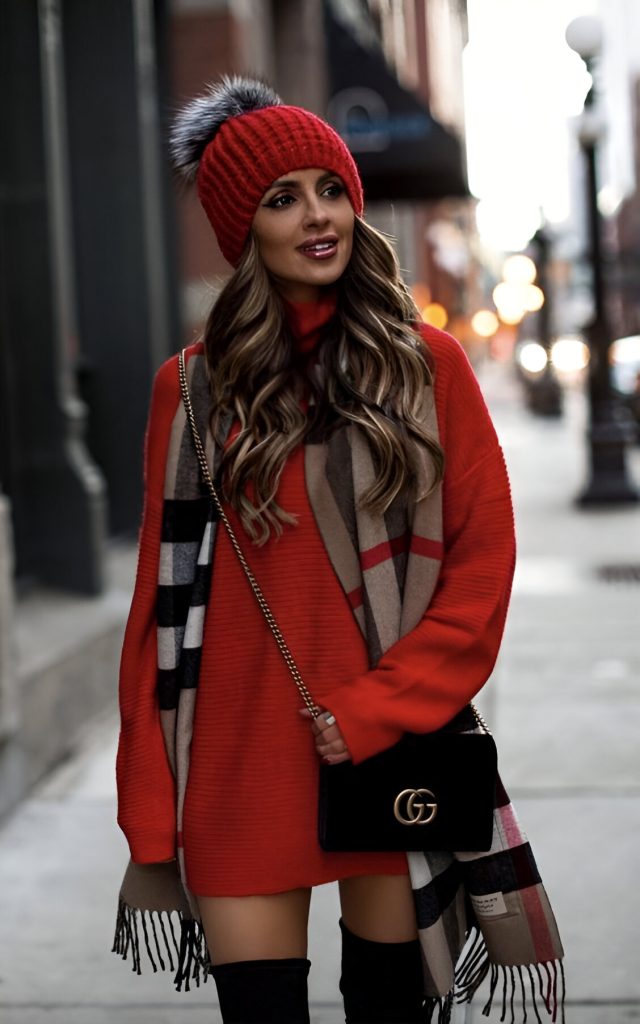Cute Valentine’s Day Outfits With Sweater Dresses