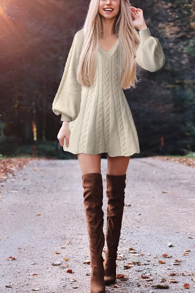 Cute Valentine’s Day Outfits With Sweater Dresses