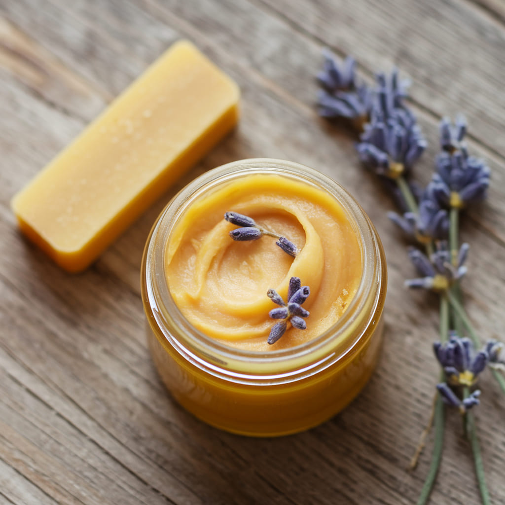DIY Beeswax Hair Balm for Frizz Control
