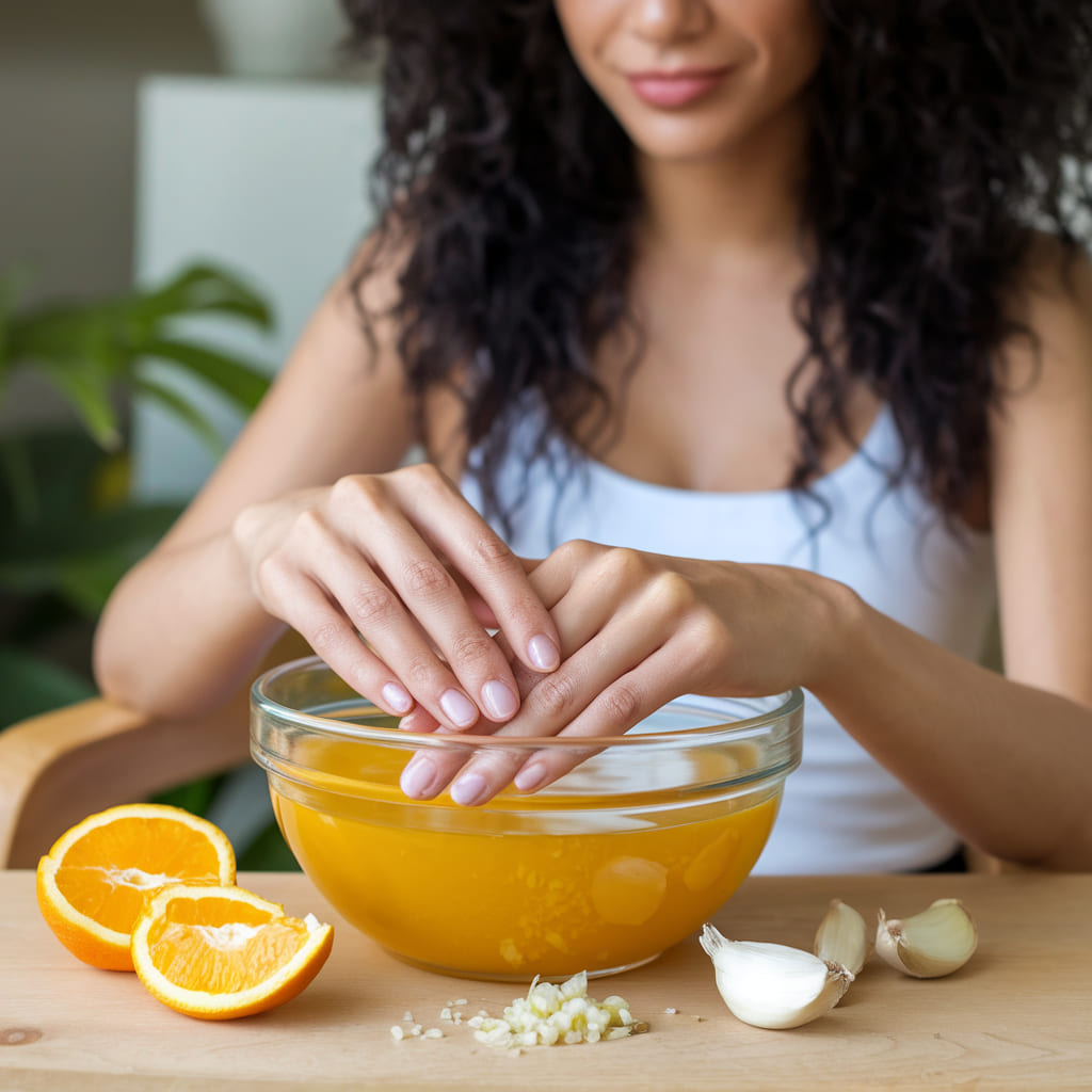DIY Orange Juice and Garlic Remedies for Nail Growth